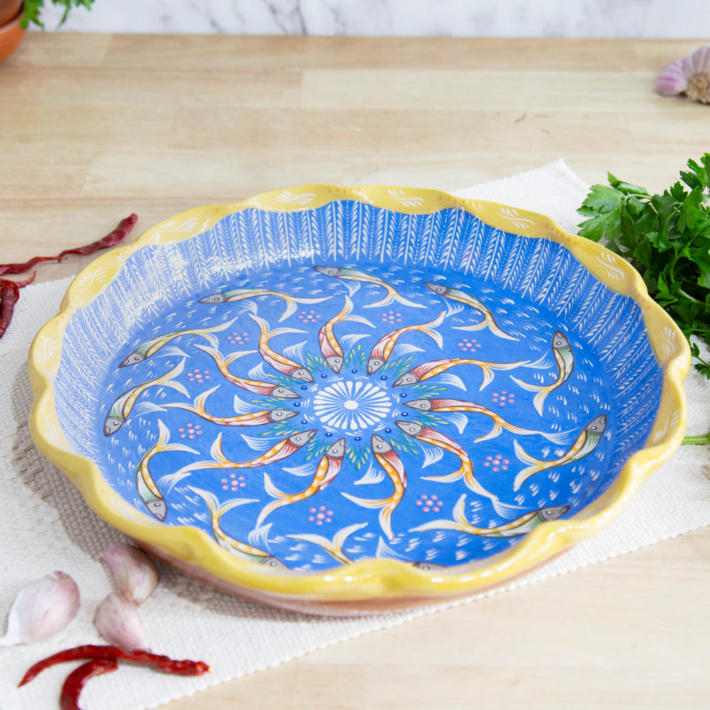Peces de Capula 13" Scalloped Serving Platter