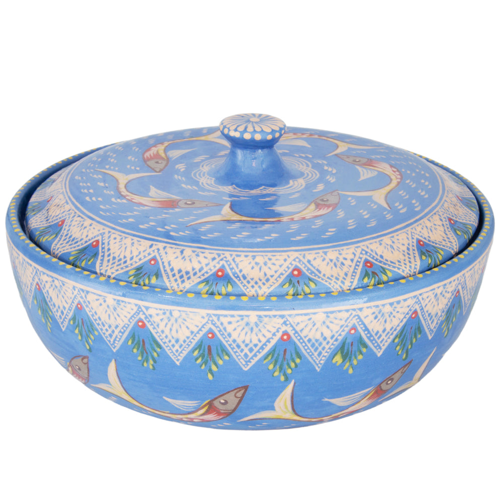 Peces de Capula Tortillero with Lid