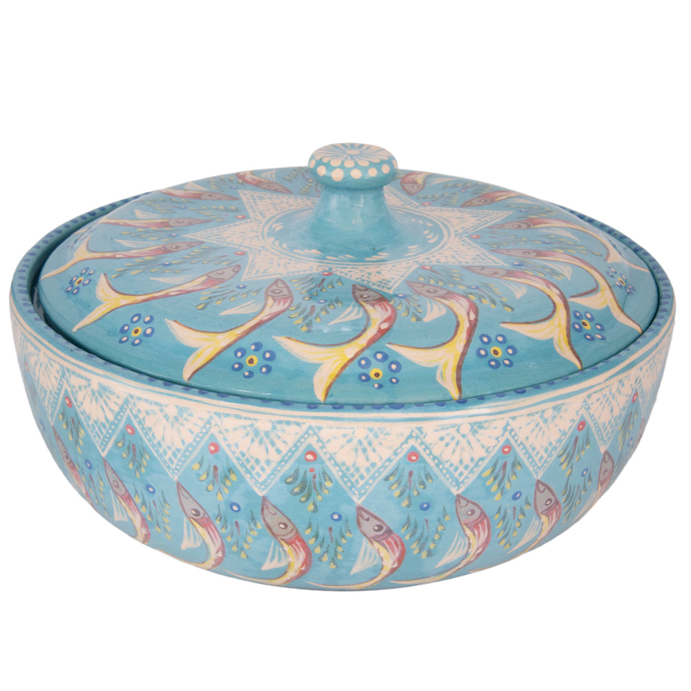 Peces de Capula Tortillero with Lid