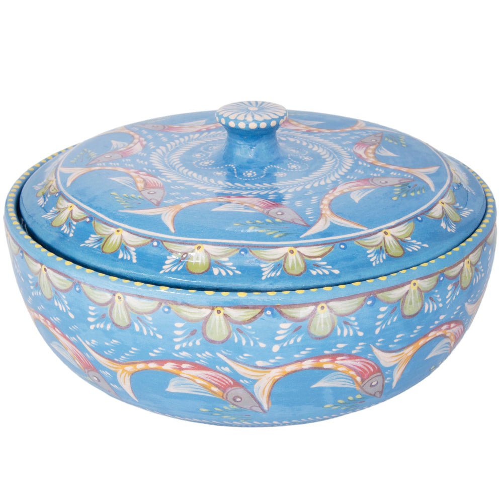 Peces de Capula Tortillero with Lid