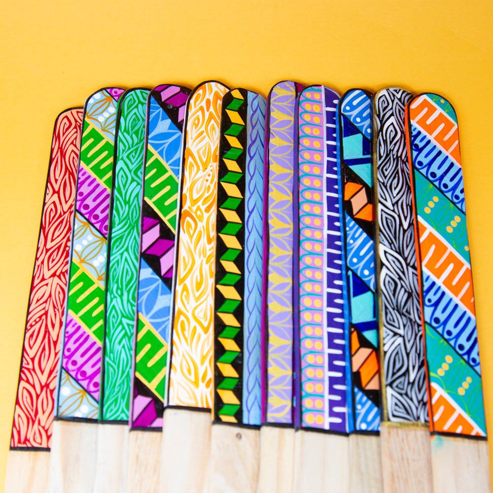 Colorful Hand-Painted Wooden Spatula