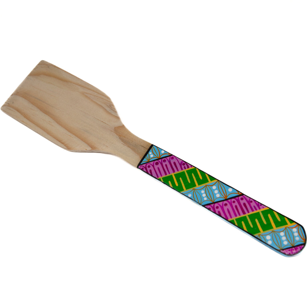 Colorful Hand-Painted Wooden Spatula