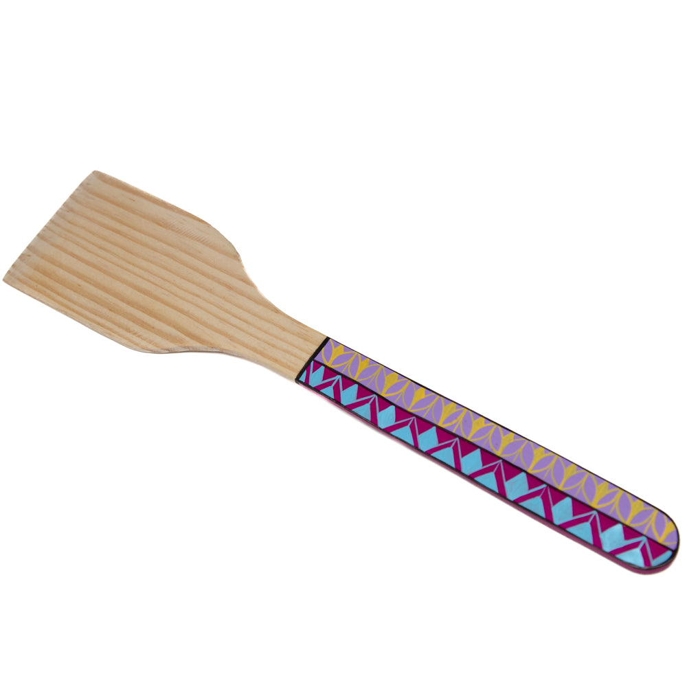 Colorful Hand-Painted Wooden Spatula