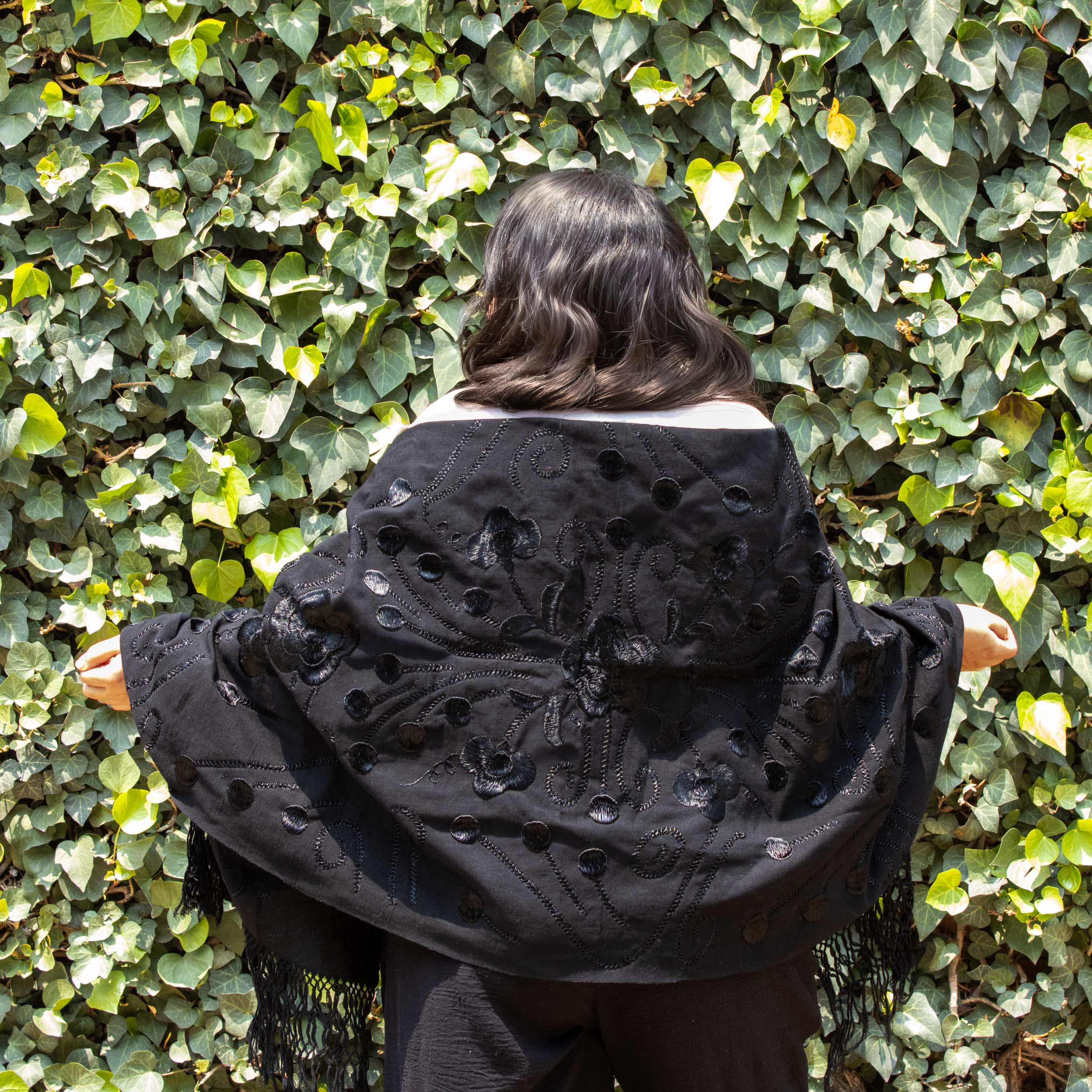 Floral Embroidery Rebozo