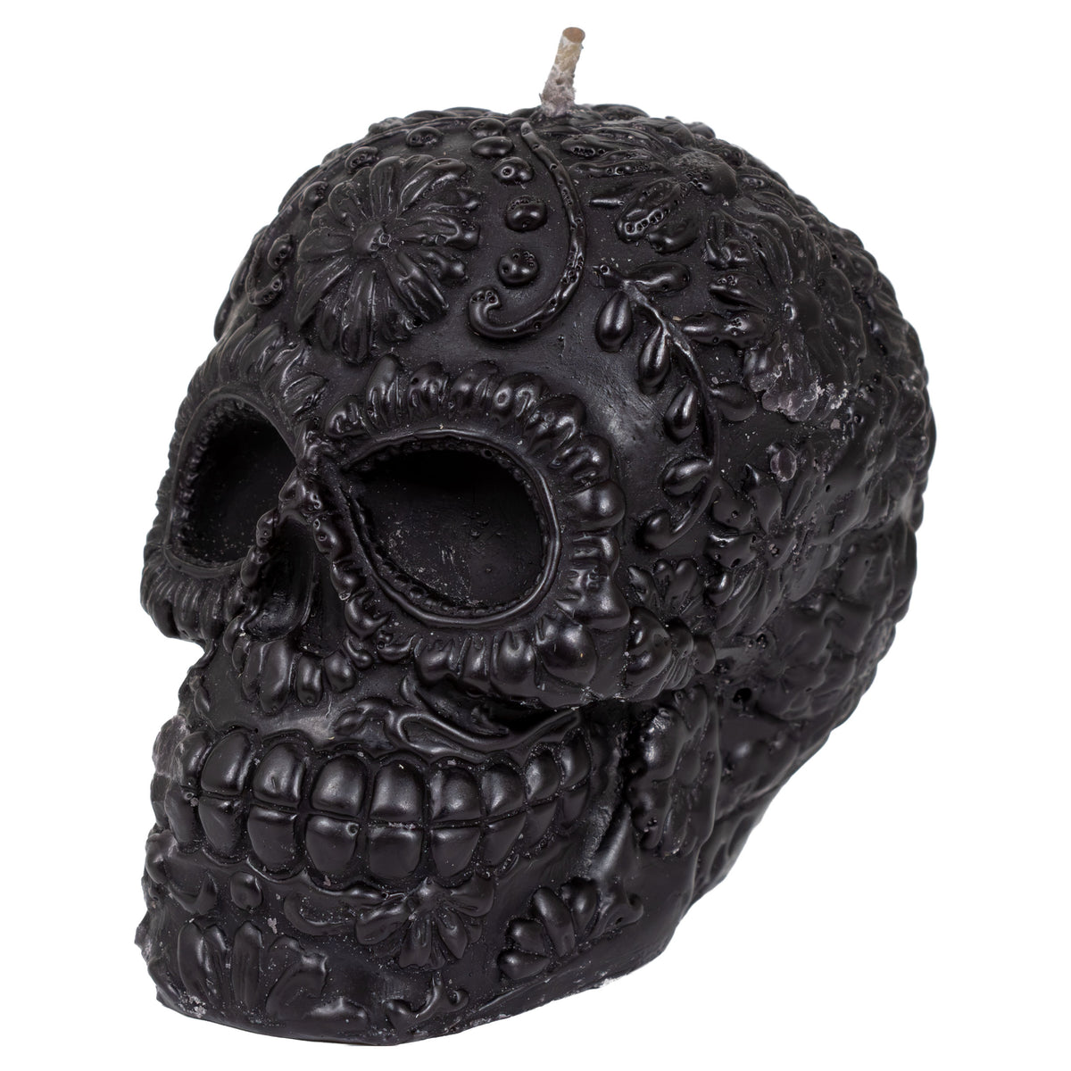 Sugar Skull with Flowers Candle