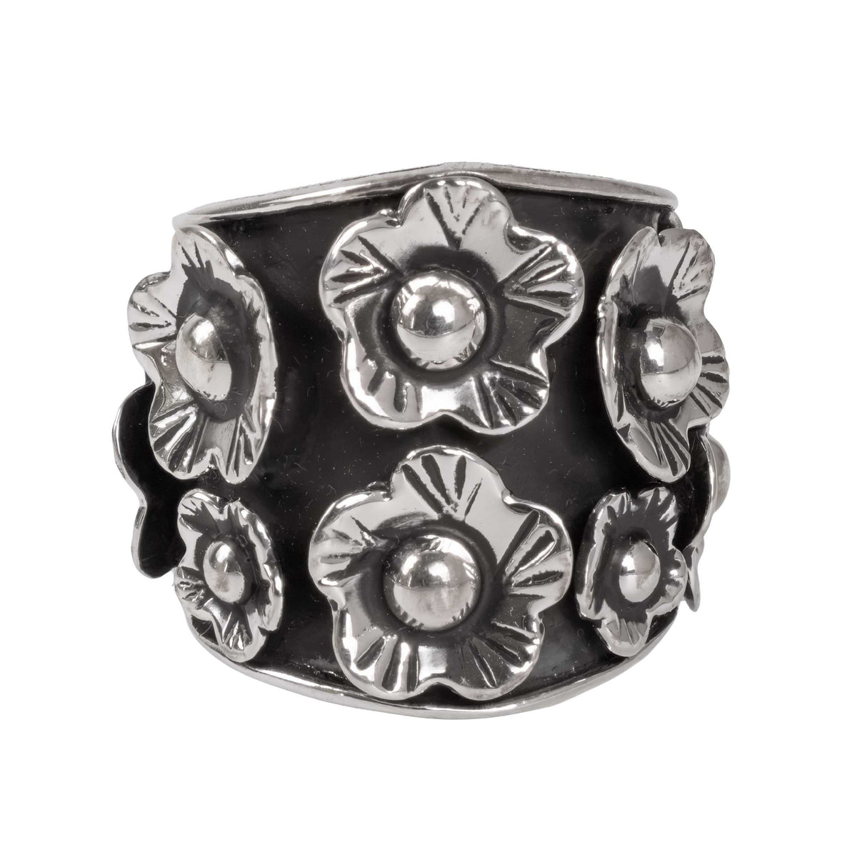 Sterling Silver Flower Garden Ring