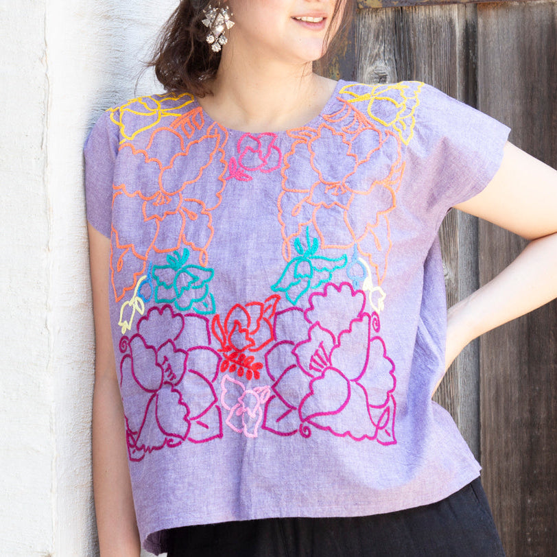 Flor de HIlo Cadenilla Huipil Blouse | Lolo Mexican Mercadito