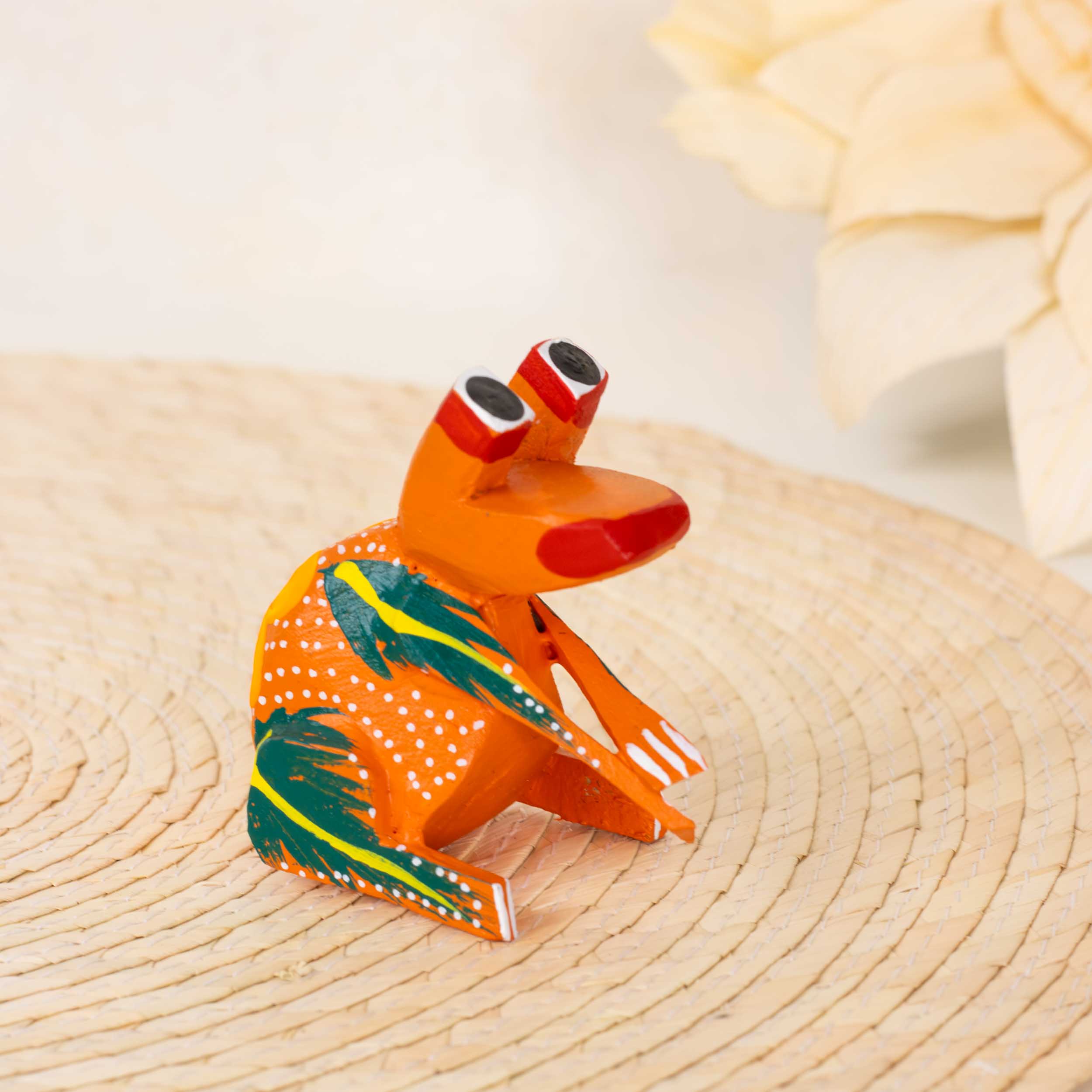 ARABIA vintage GOG アートプレート(ニワトリ/19.5cm) Hand Painted Frog Wooden Figurine Alebrije | Lolo Mexican Mercadito