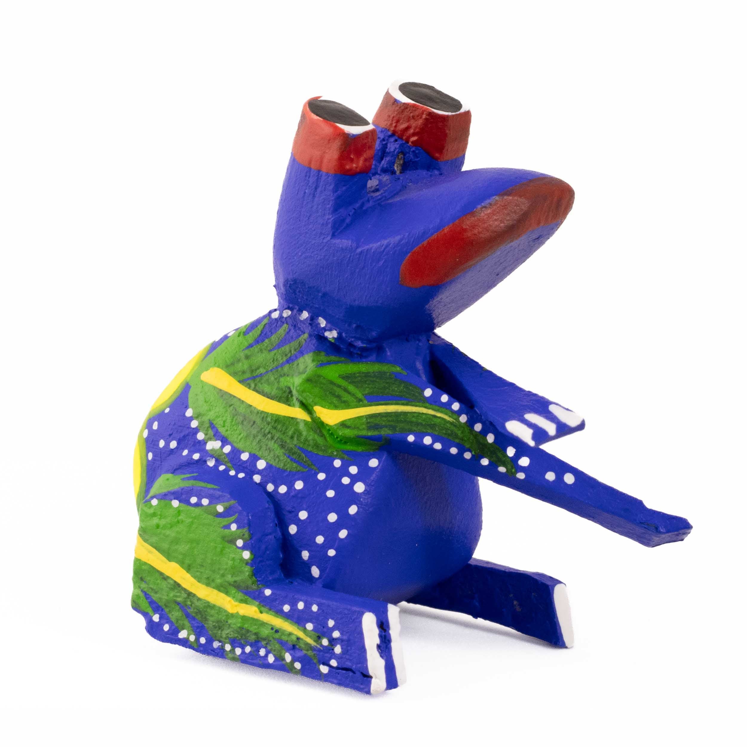 Hand Painted Frog Wooden Figurine Alebrije