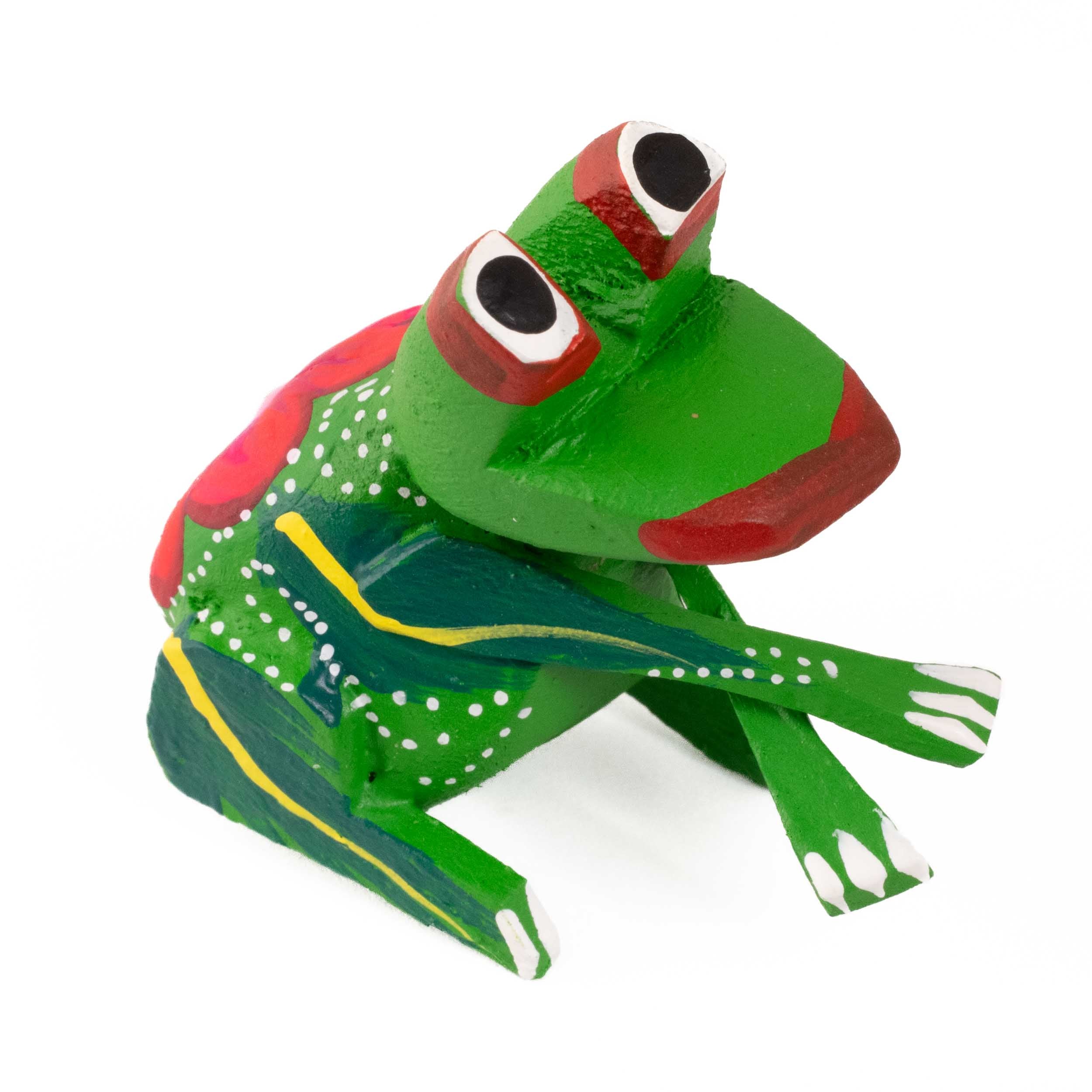Hand Painted Frog Wooden Figurine Alebrije