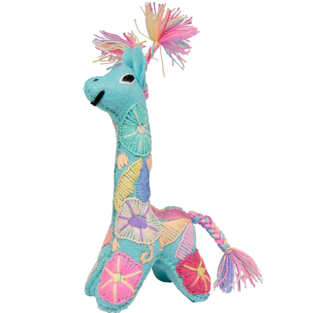 Giraffe Hand-Embroidered Stuffed Animal