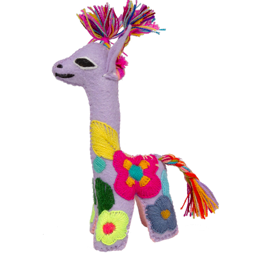Giraffe Hand-Embroidered Stuffed Animal
