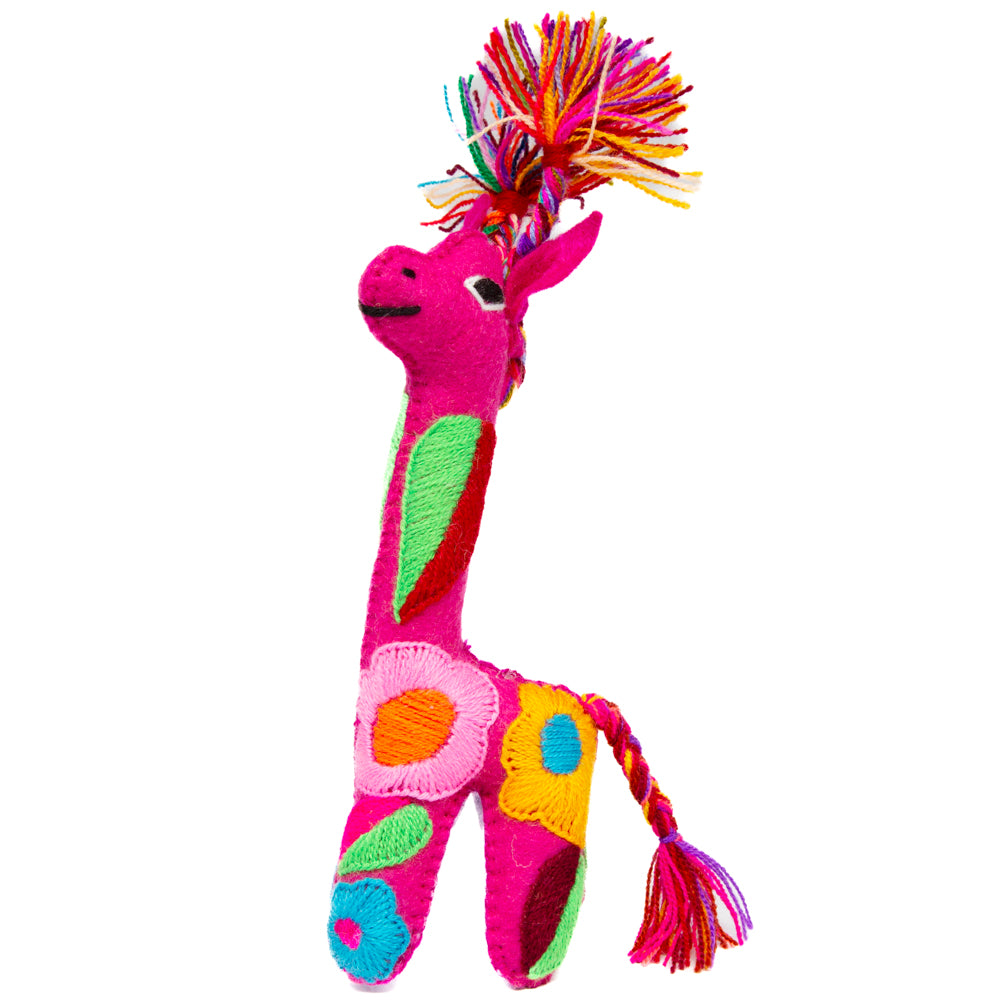 Giraffe Hand-Embroidered Stuffed Animal