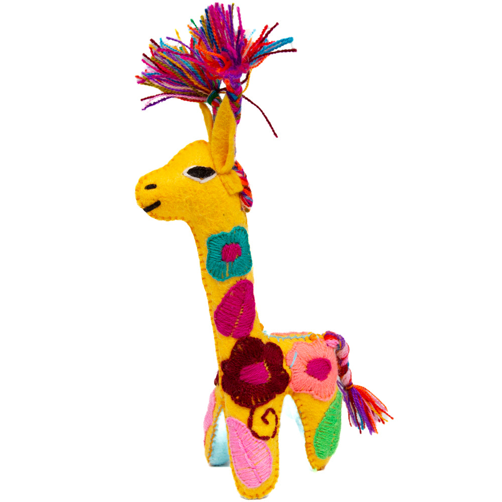 Giraffe Hand-Embroidered Stuffed Animal