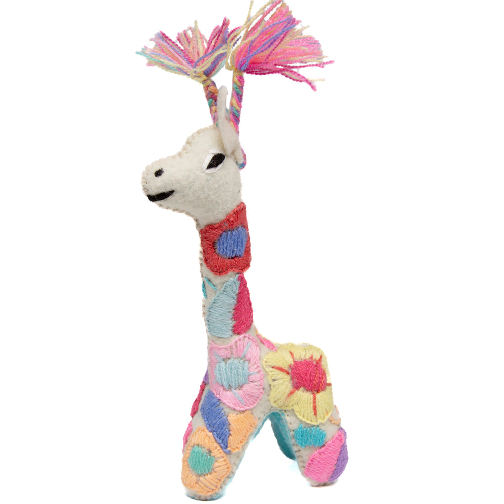 Giraffe Hand-Embroidered Stuffed Animal