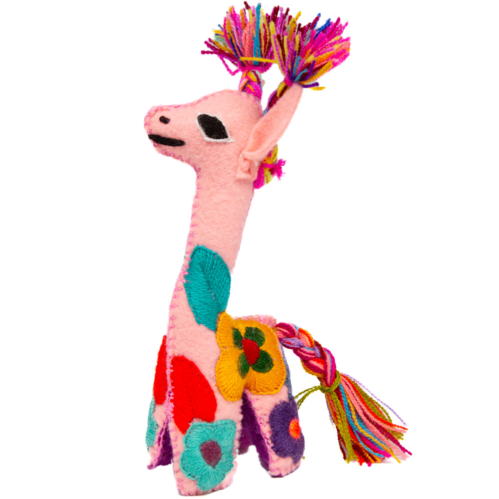 Giraffe Hand-Embroidered Stuffed Animal