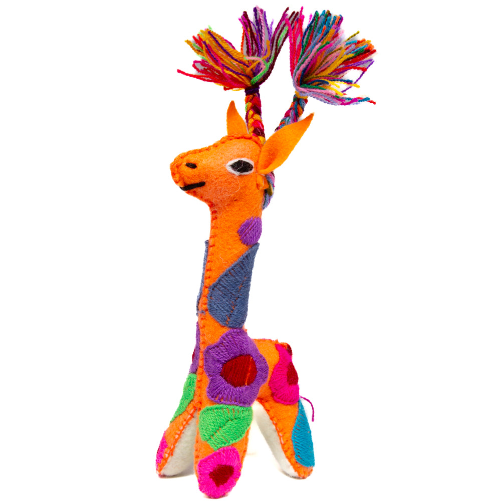 Giraffe Hand-Embroidered Stuffed Animal