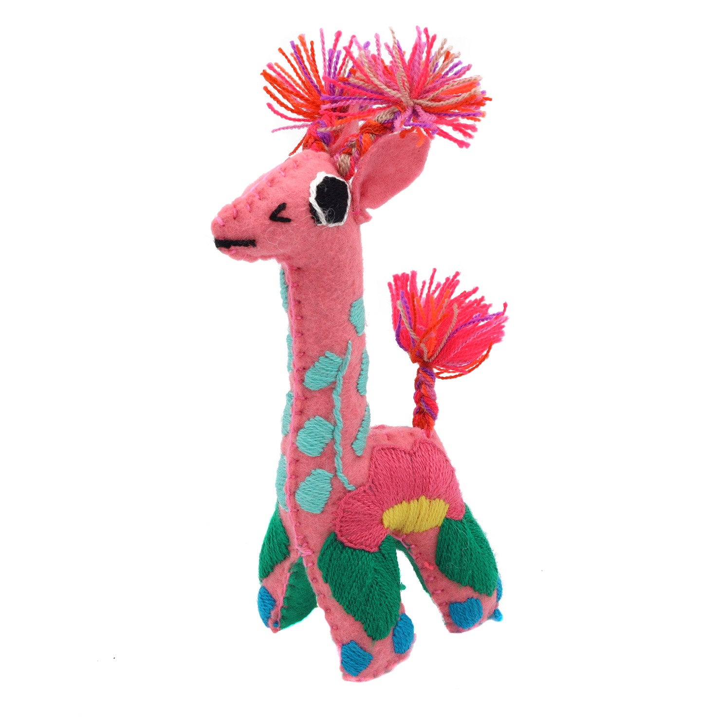 Giraffe Hand-Embroidered Stuffed Animal