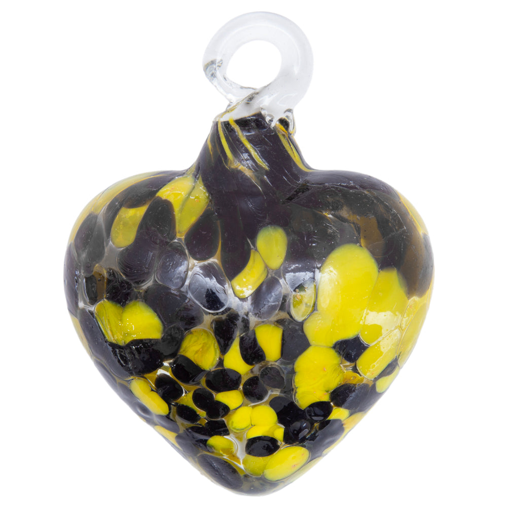 Tonalá Multicolor Blown Glass Hanging Heart Ornament