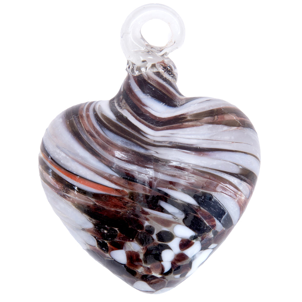 Tonalá Multicolor Blown Glass Hanging Heart Ornament