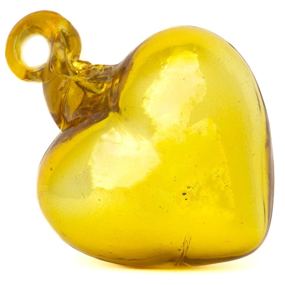 Tonalá Solid Blown Glass Hanging Heart Ornament