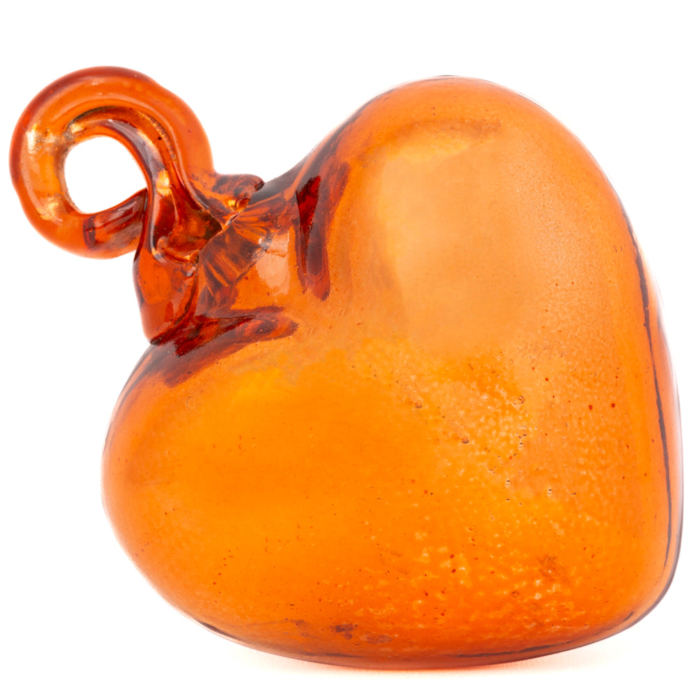 Tonalá Solid Blown Glass Hanging Heart Ornament