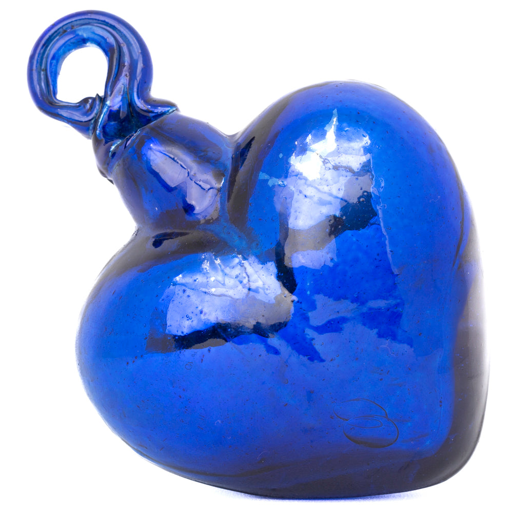 Tonalá Solid Blown Glass Hanging Heart Ornament