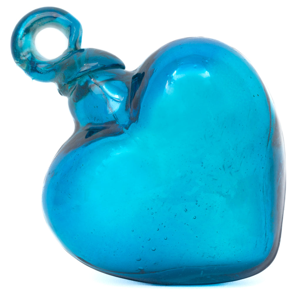 Tonalá Solid Blown Glass Hanging Heart Ornament