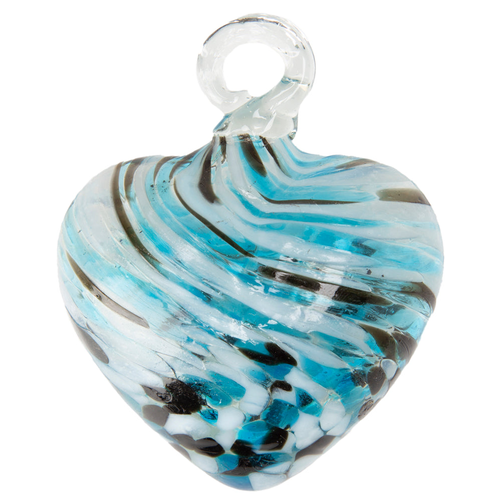Tonalá Multicolor Blown Glass Hanging Heart Ornament