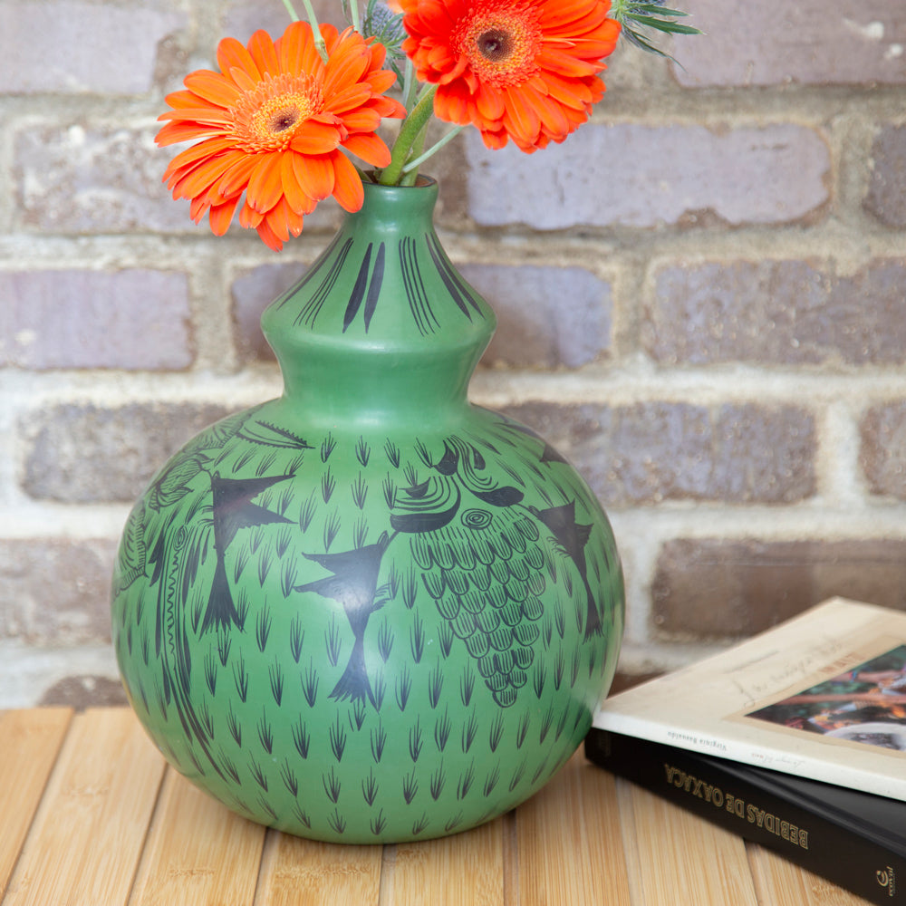 Huancito Green Gourd Vase | Lolo Mexican Mercadito