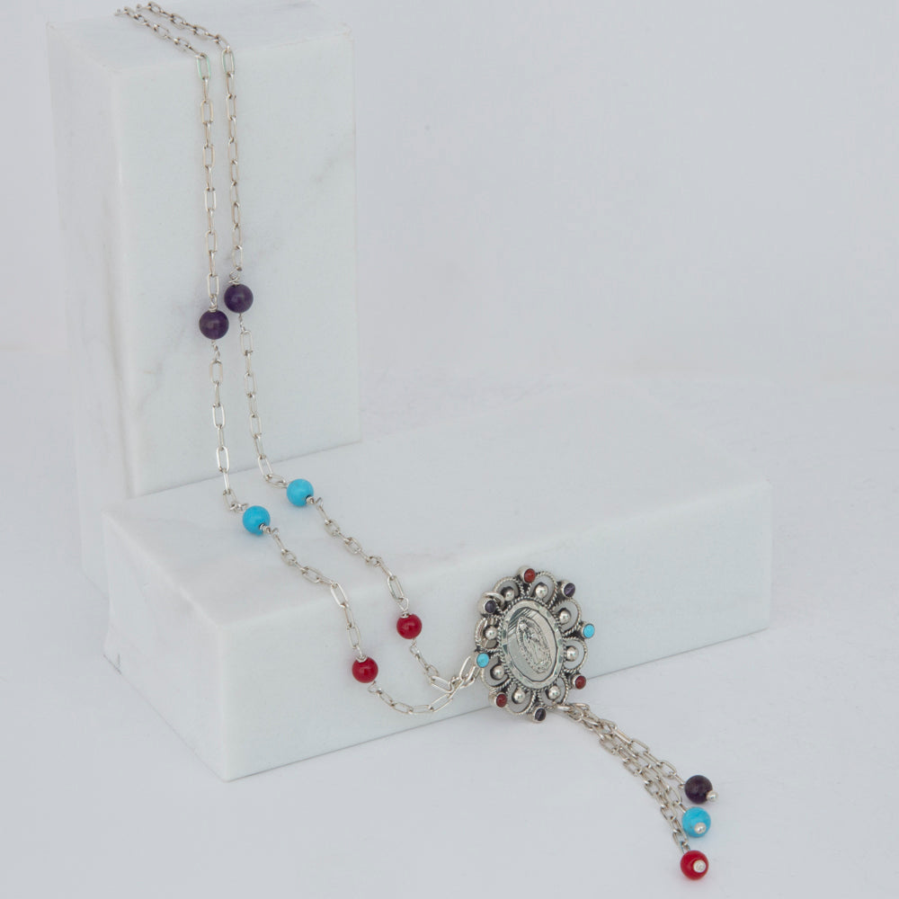 Sterling Silver Virgen de Guadalupe Necklace