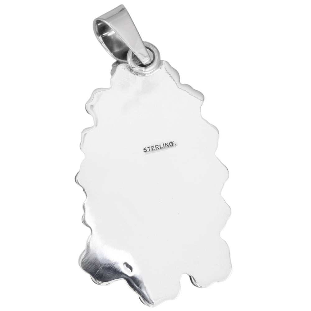 Sterling Silver Floral Virgencita Pendant