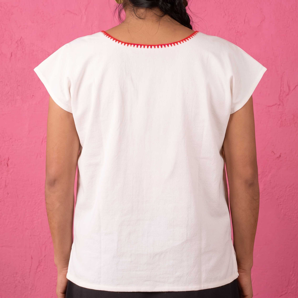 Muñequitos de Chilac Embroidered Huipil Blouse