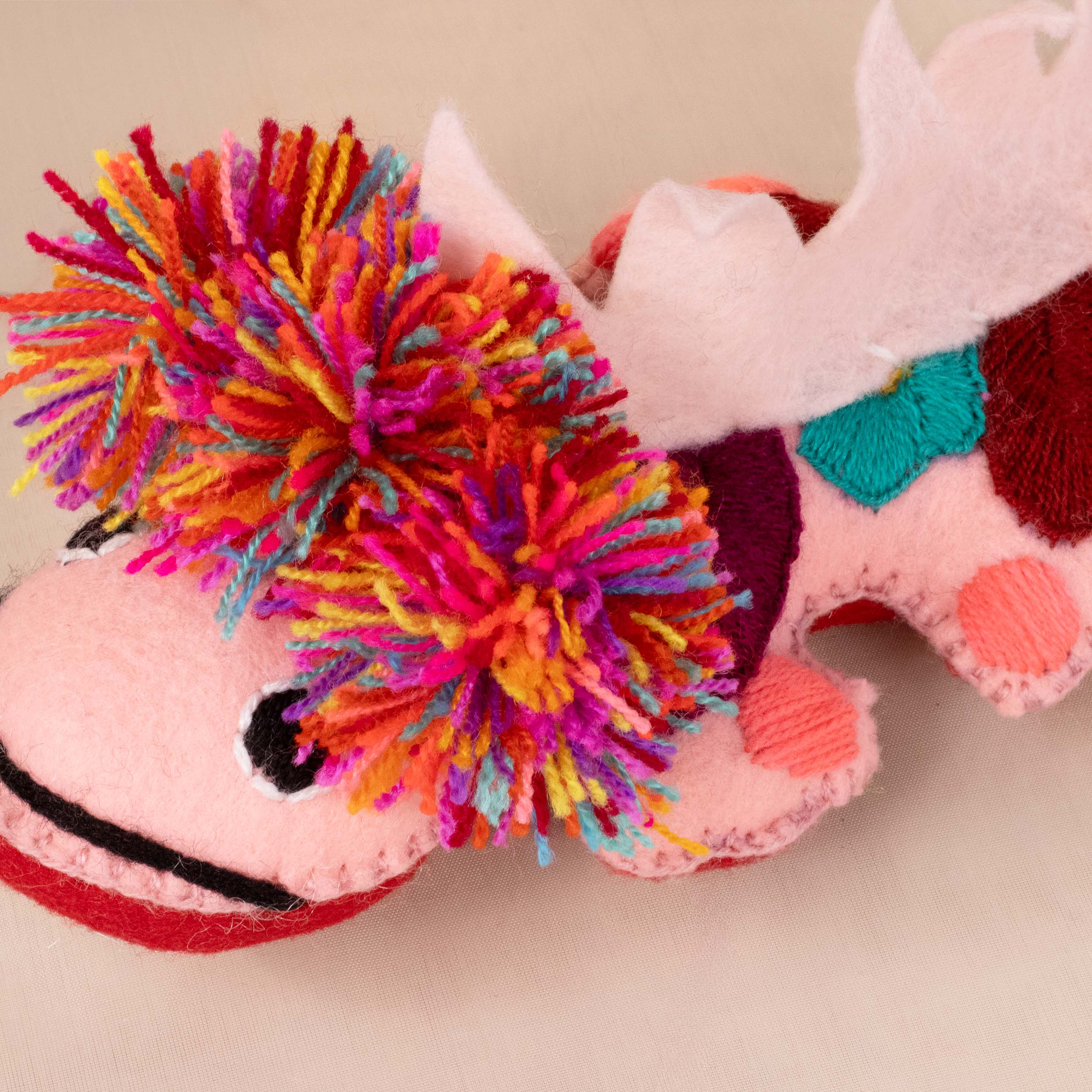 Axolotl Hand-Embroidered Stuffed Animal