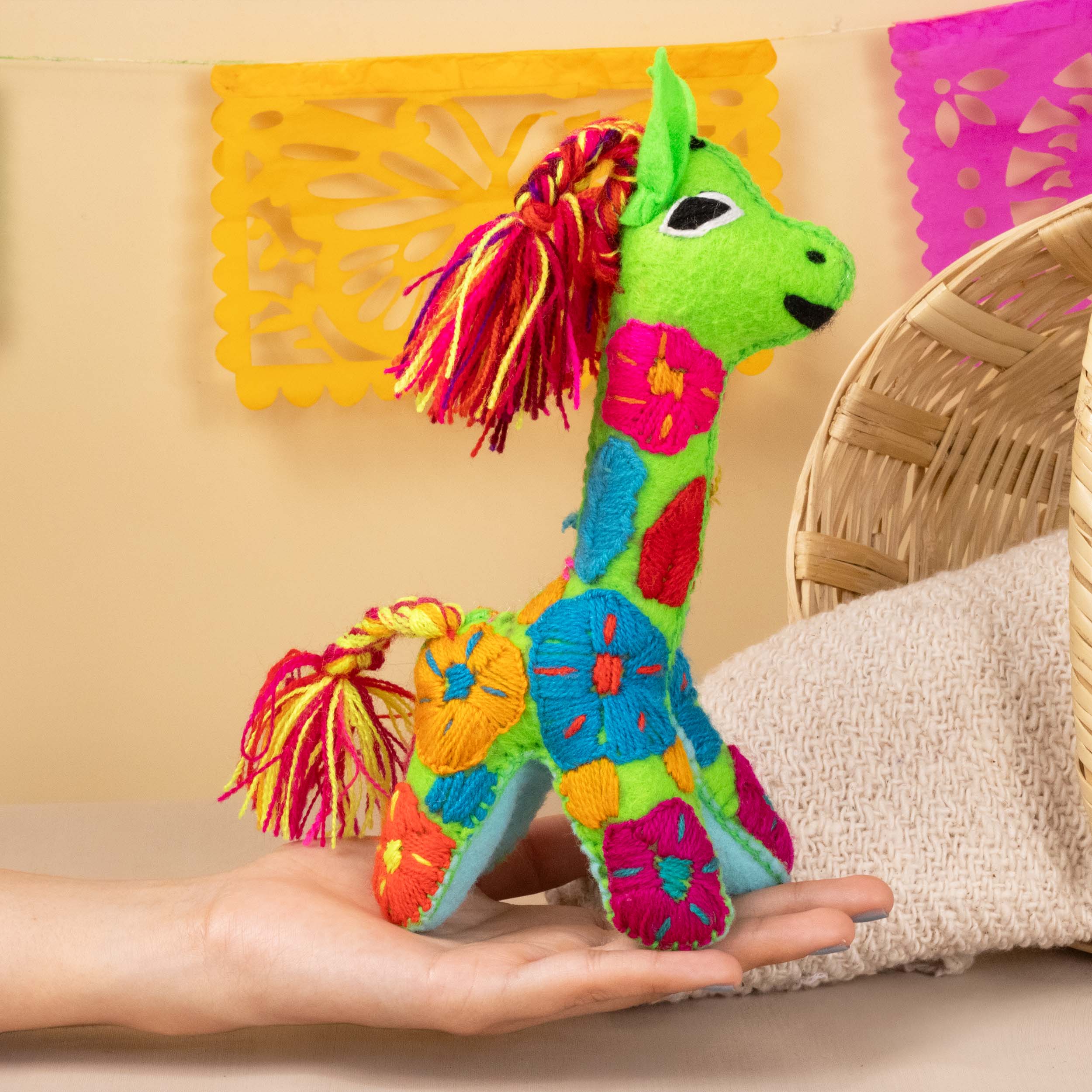 Giraffe Hand-Embroidered Stuffed Animal