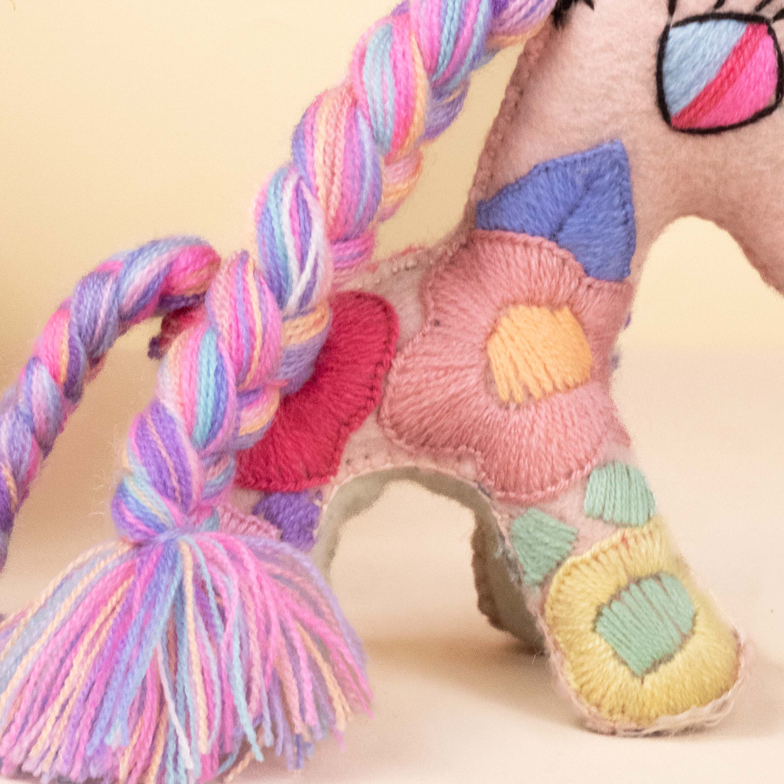 Unicorn Hand-Embroidered Stuffed Animal