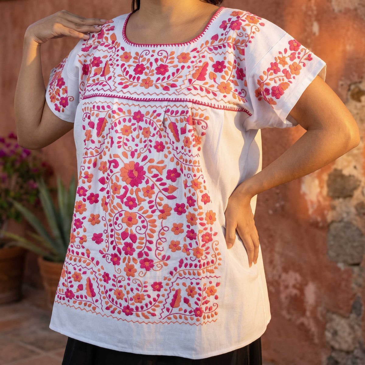 Chilac Embroidered Mexican Blouse