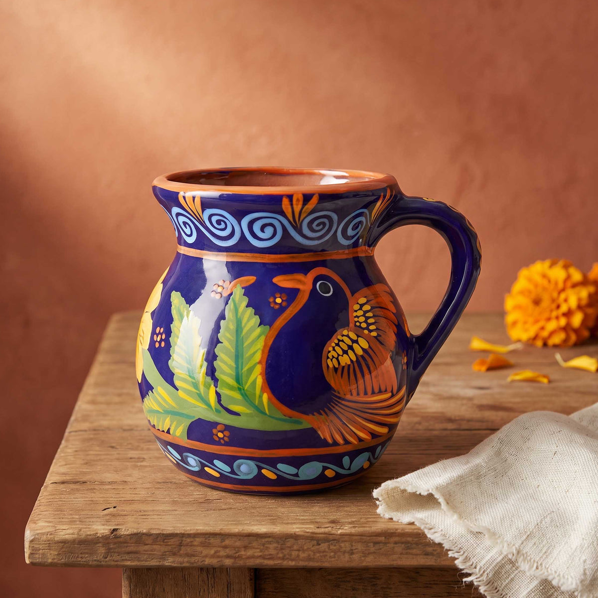 Hand-Painted Xalitla Cempasuchil Lolo Limited Edition Clay Mug