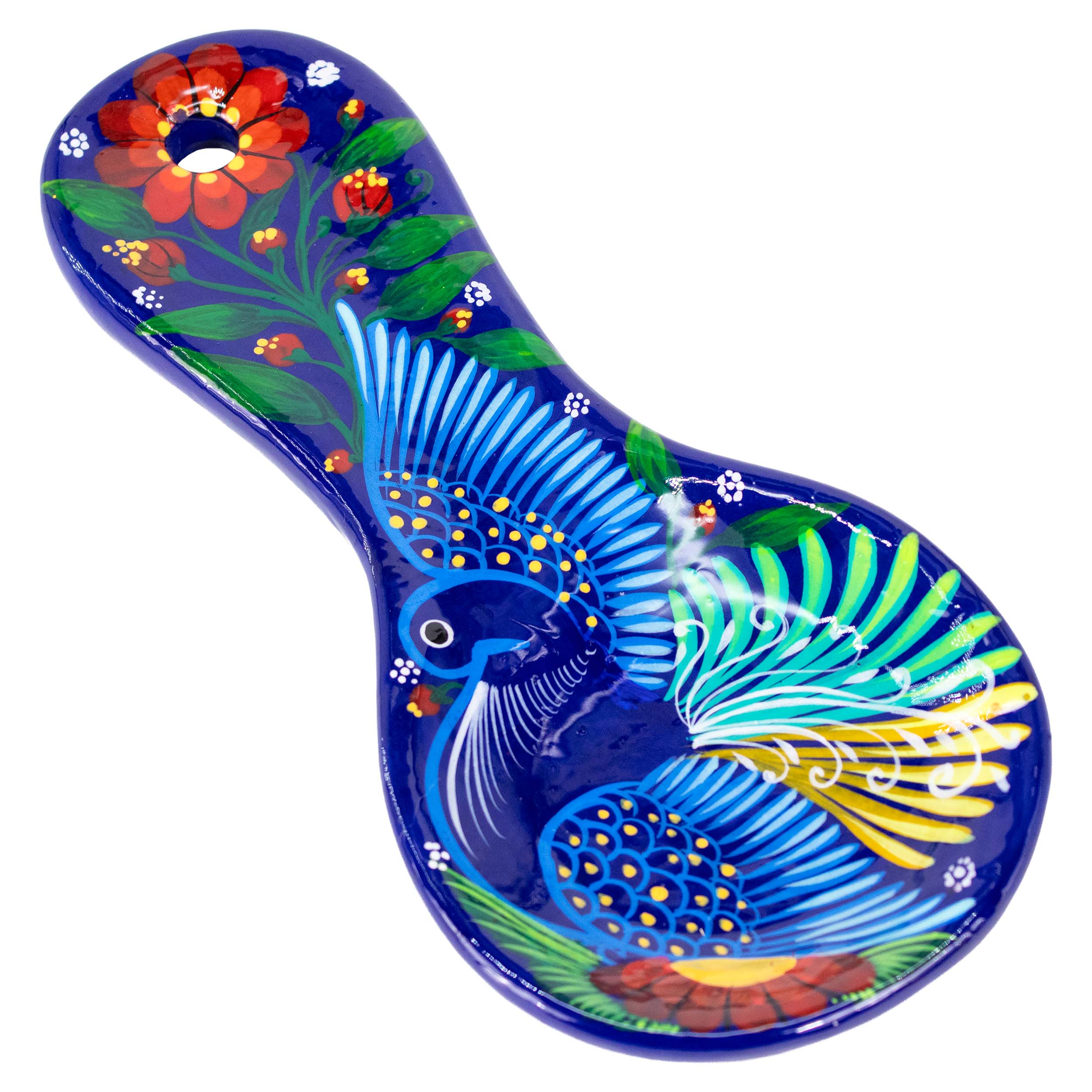 Hand-Painted Xalitla Clay Decorative Spoon Rest