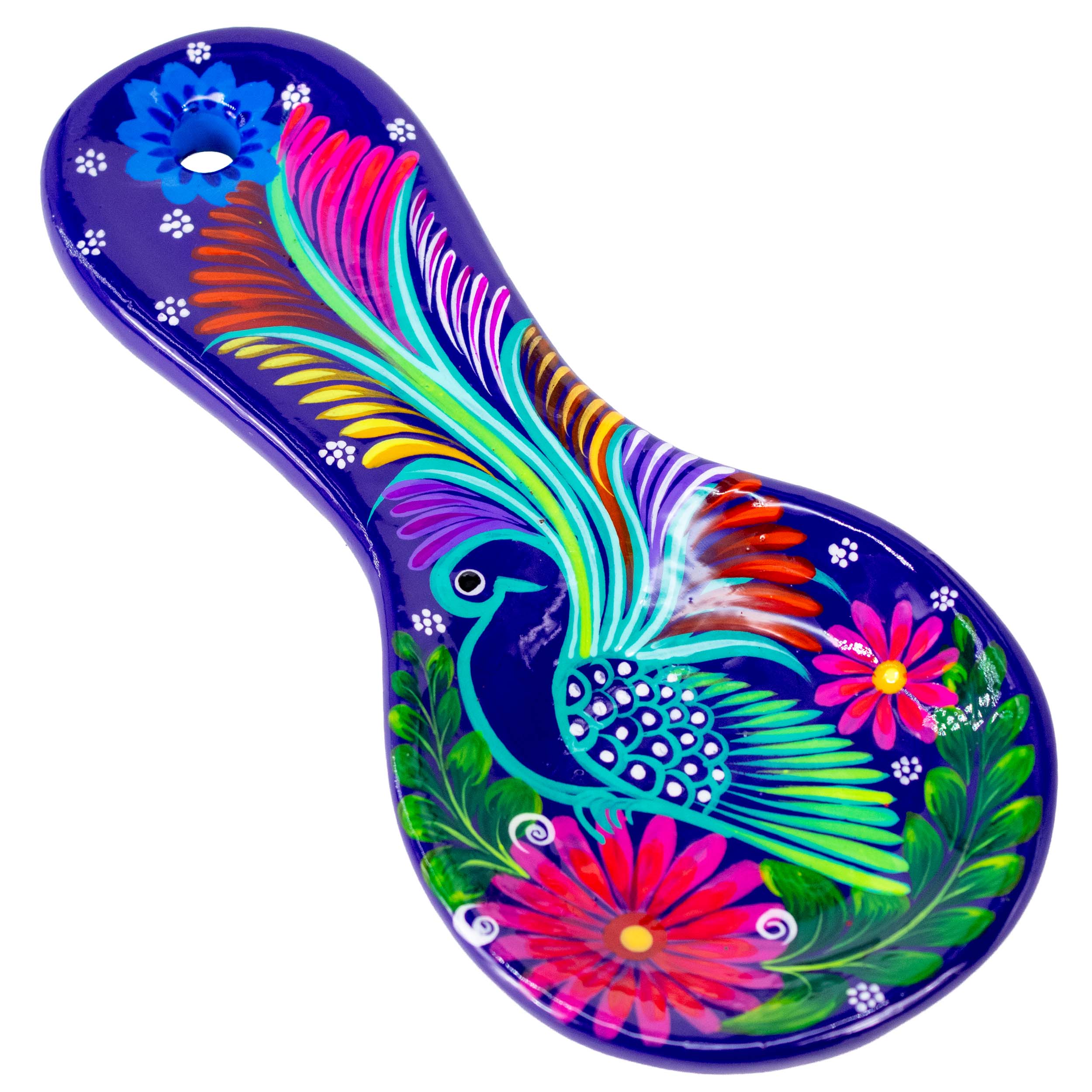 Hand-Painted Xalitla Clay Decorative Spoon Rest