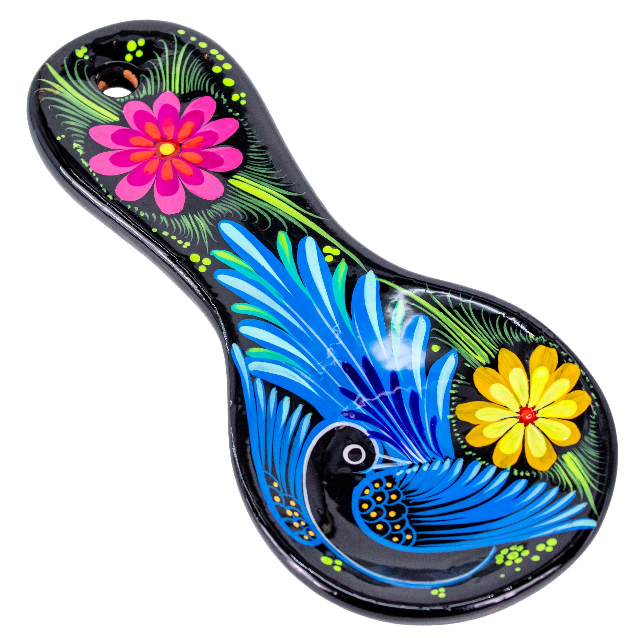 Hand-Painted Xalitla Clay Decorative Spoon Rest