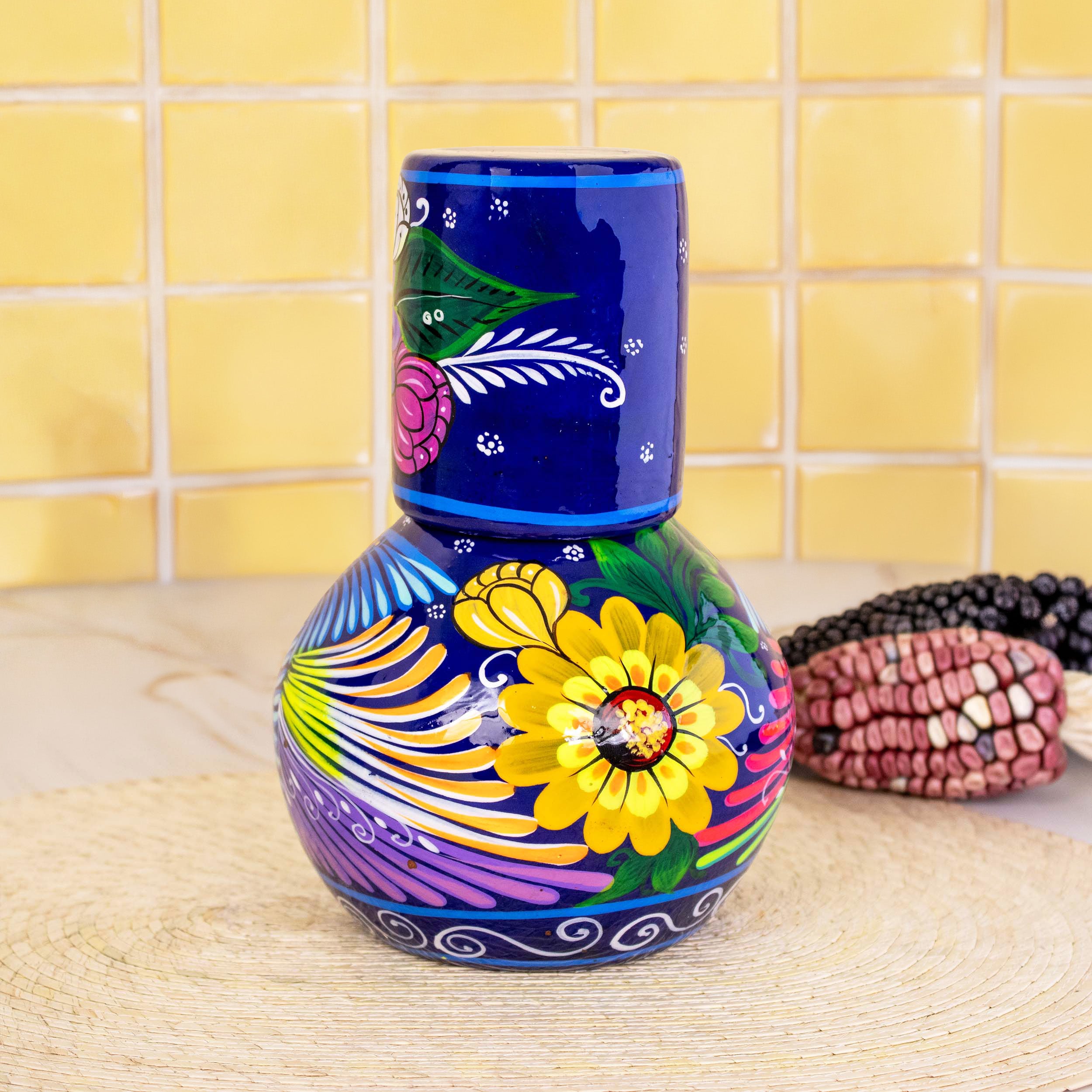 Xalitla Clay Garafe and Glass Set | Lolo Mexican Mercadito