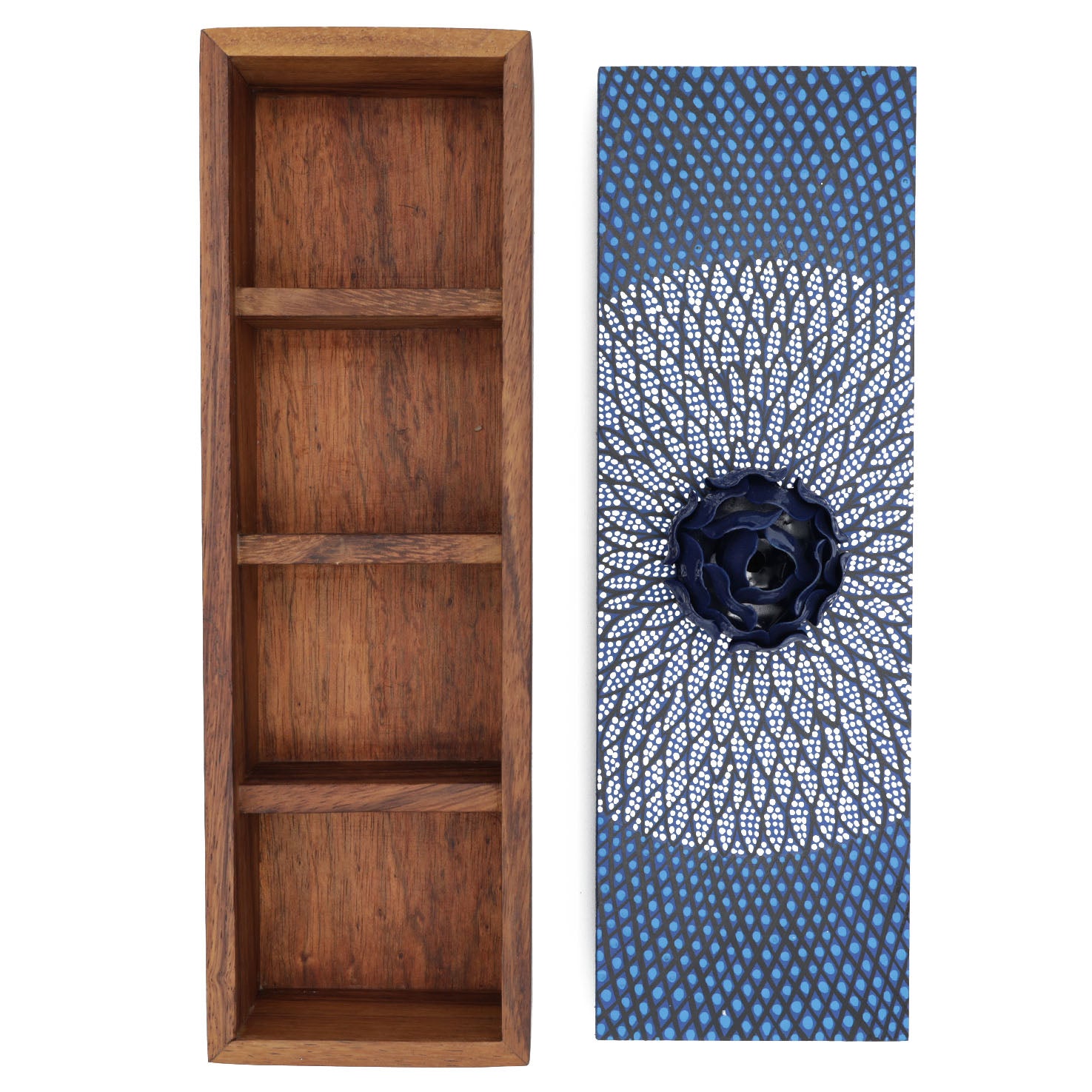 Hand-Painted Parota Solid Wood Tea Organizer