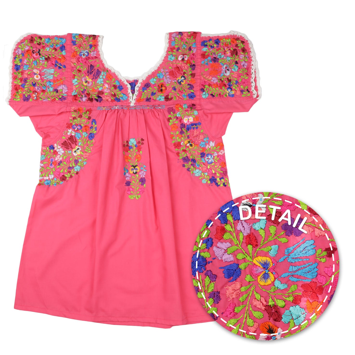 Sophia Hand-Embroidered Short Sleeve Blouse