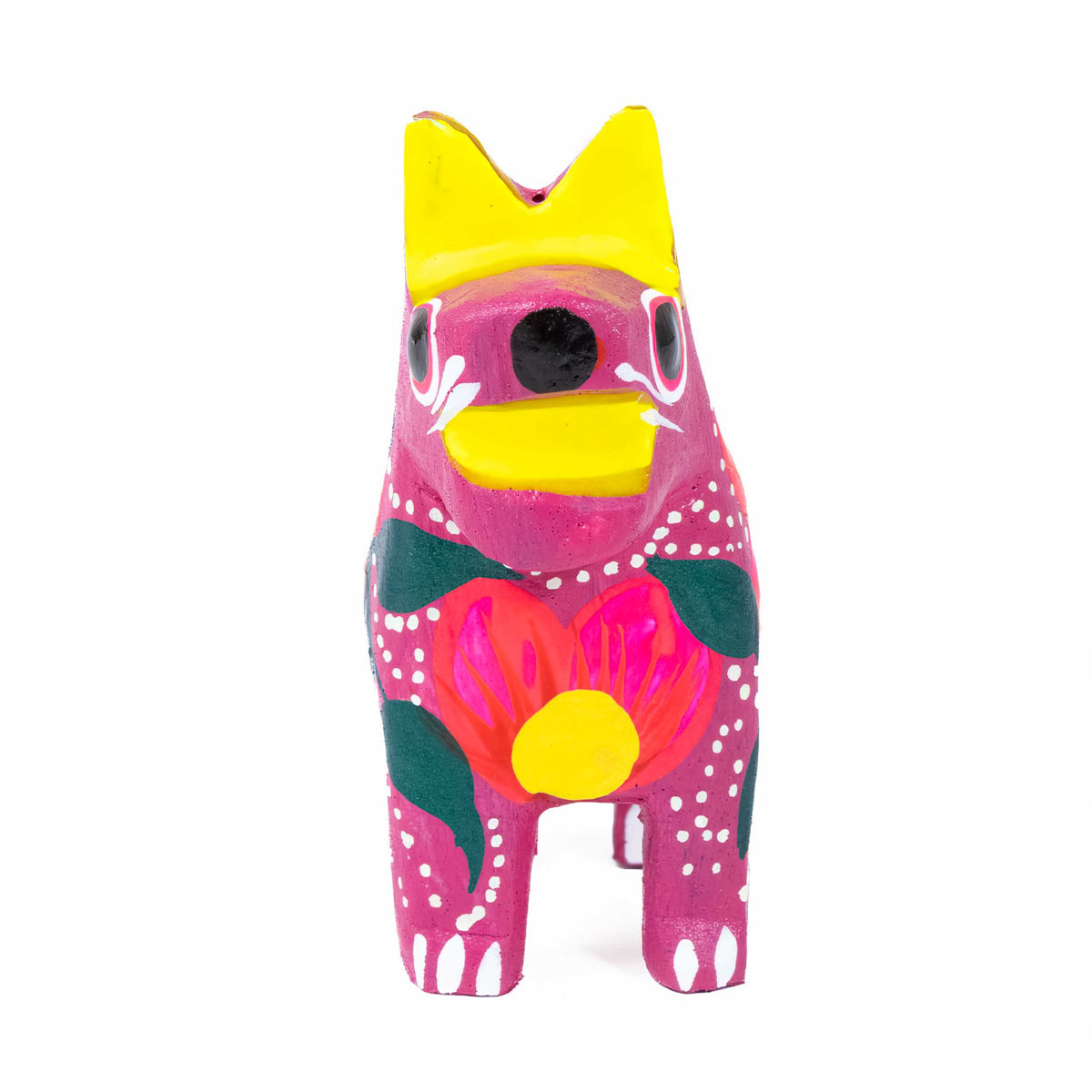Hand Painted Standing Cat Wooden Figurine