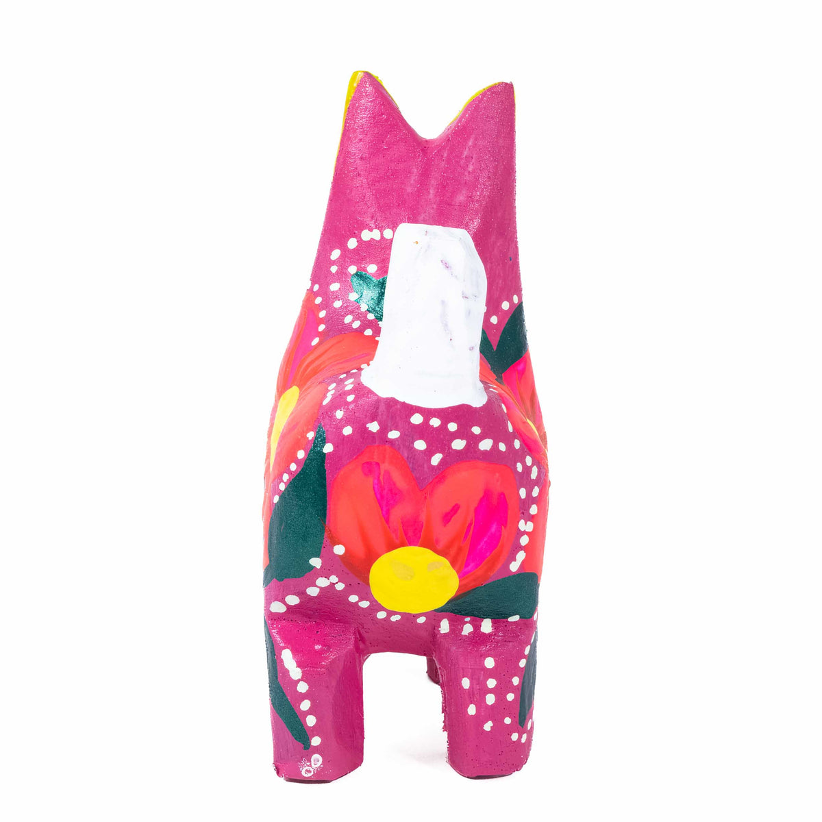 Hand Painted Standing Cat Wooden Figurine