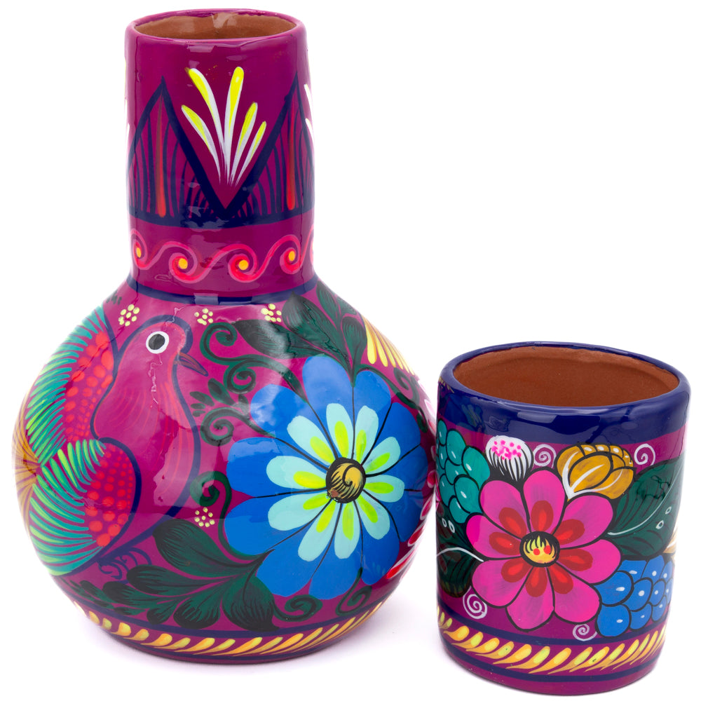 Xalitla Clay Garafe and Glass Set