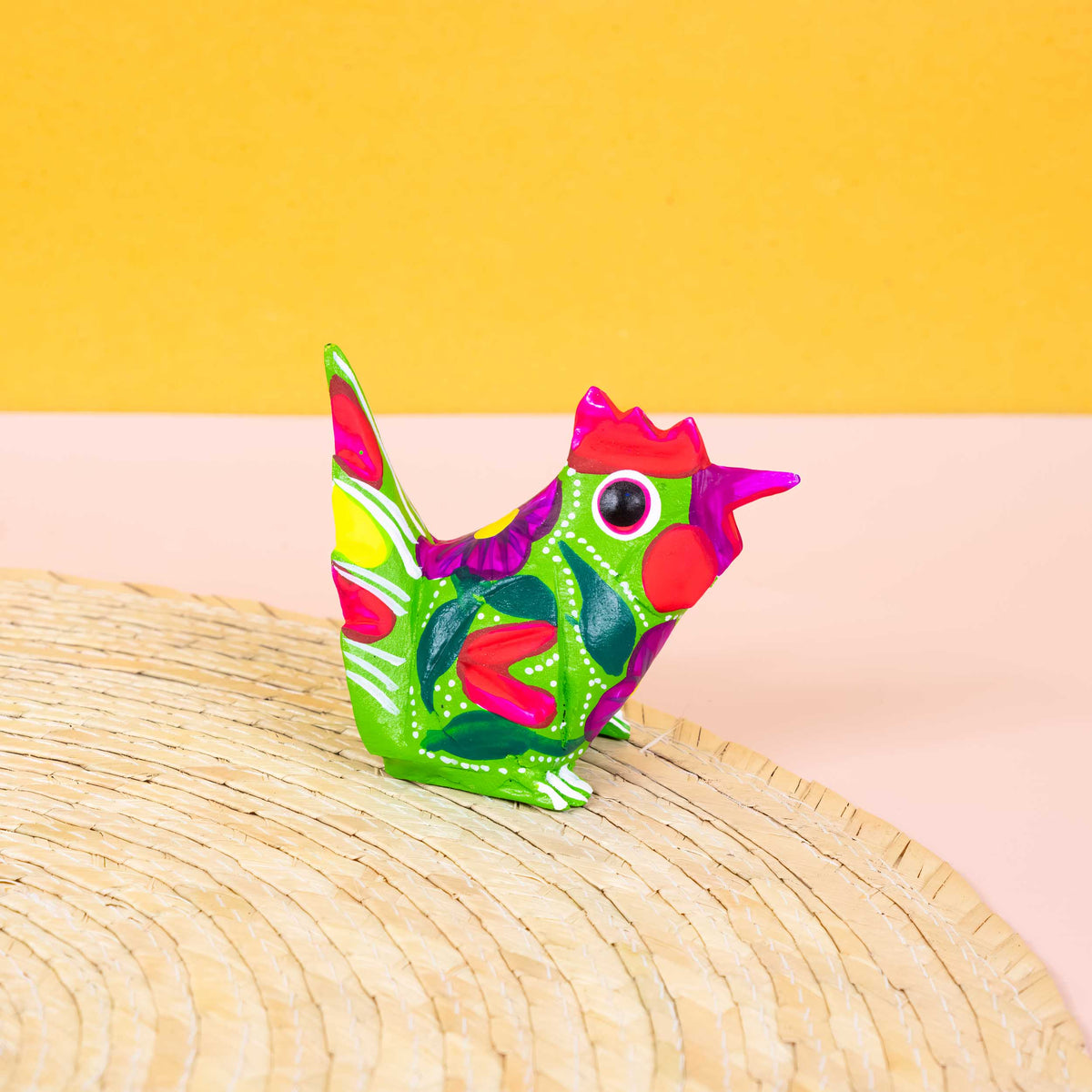 Hand Painted Chicken Wooden Figurine