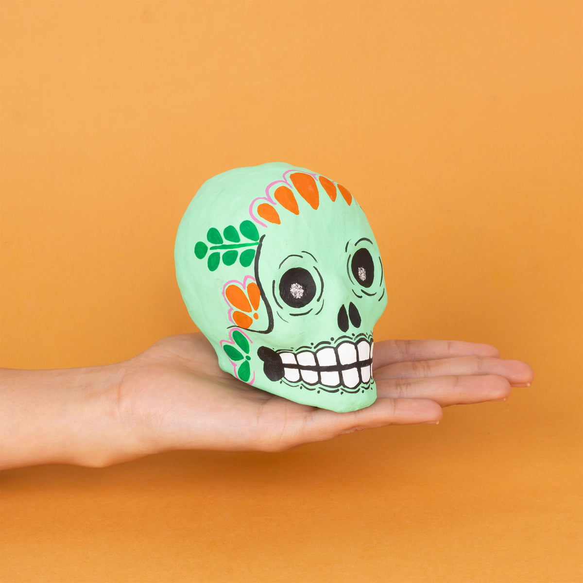 Papier-Mâché Calavera Sugar Skulls Rattles