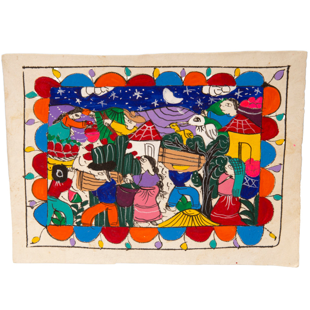 Mini Papel Amate Storytelling Paintings by María